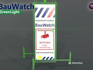 Bauwatch - C&aacute;mara de seguridad para obras de construcci&oacute;n - PBR Modelo 3D