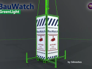 Bauwatch - C&aacute;mara de seguridad para obras de construcci&oacute;n - PBR Modelo 3D