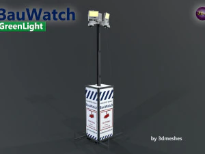 Bauwatch - C&aacute;mara de seguridad para obras de construcci&oacute;n - PBR Modelo 3D