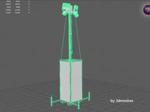 Bauwatch - C&aacute;mara de seguridad para obras de construcci&oacute;n - PBR Modelo 3D