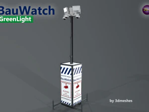 Bauwatch - C&aacute;mara de seguridad para obras de construcci&oacute;n - PBR Modelo 3D