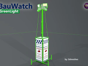 Bauwatch - C&aacute;mara de seguridad para obras de construcci&oacute;n - PBR Modelo 3D