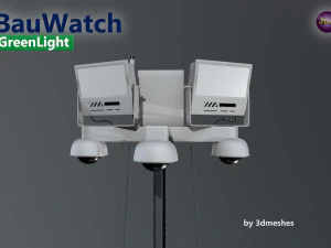 Bauwatch - C&aacute;mara de seguridad para obras de construcci&oacute;n - PBR Modelo 3D