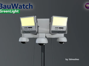 Bauwatch - C&aacute;mara de seguridad para obras de construcci&oacute;n - PBR Modelo 3D