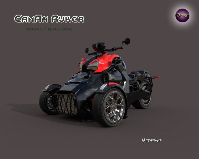 CanAm Ryker Bulldog - PBR 3D Модель .c4d .max .obj .3ds .fbx .stl .blend