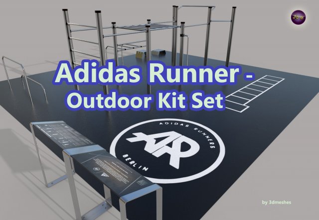 Urban Sports - Adidas Runner - Outdoor Kit Set - PBR 3D Modell .c4d .max .obj .3ds .fbx .stl .blend 