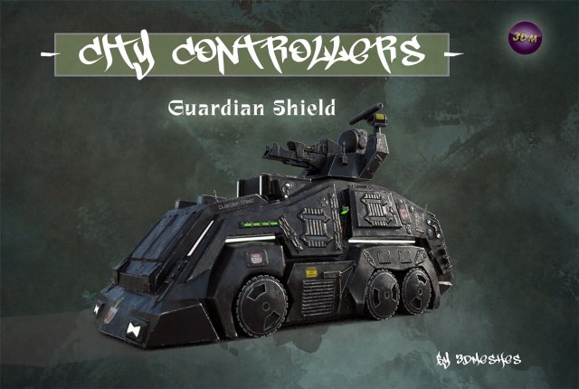 City Controllers - Guardian Shield - PBR 3D Model .c4d .max .obj .3ds .fbx .stl .blend 