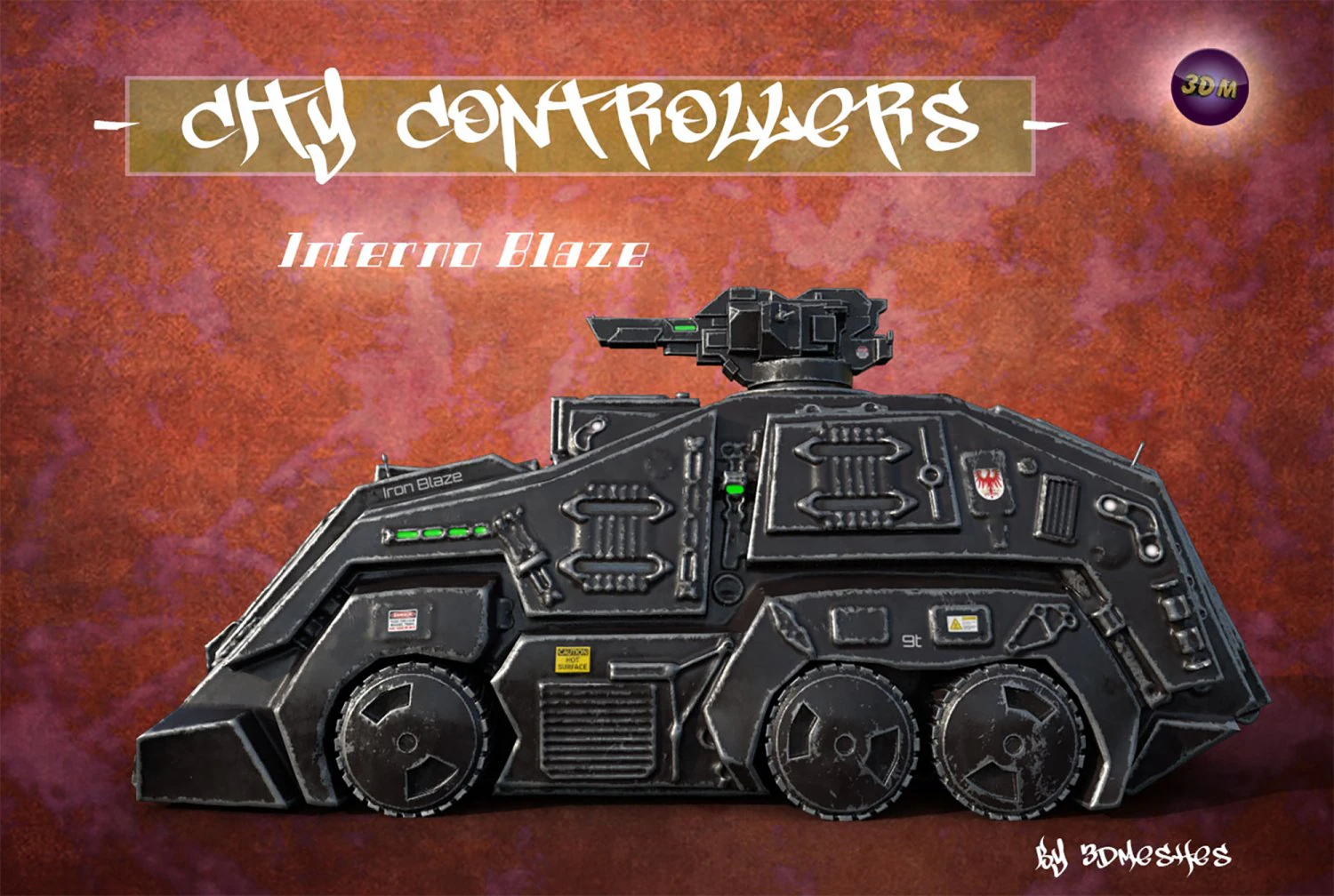 City Controllers - Inferno Blaze - PBR 3D Model .c4d .max .obj .3ds .fbx .stl .blend 