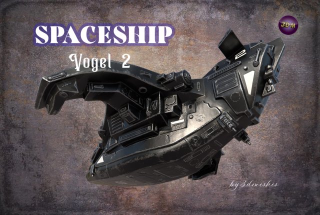 Spaceship - Vogel 2 - PBR 3D 모델 .c4d .max .obj .3ds .fbx .stl .blend 