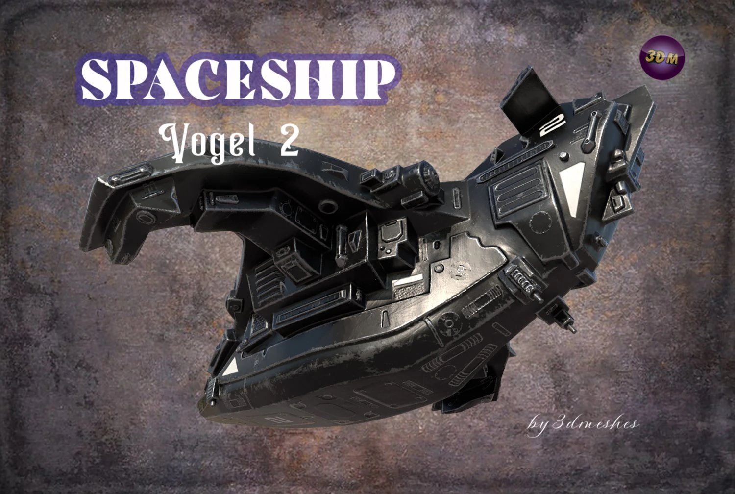 Spaceship - Vogel 2 - PBR 3D Model .c4d .max .obj .3ds .fbx .stl .blend