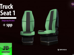 Truck Seat 1 - PBR Model 3D