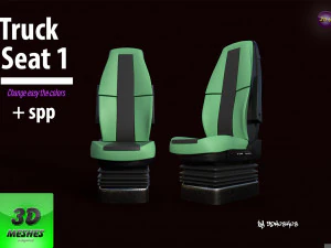 Assento de caminh&atilde;o 1 - PBR Modelo 3D