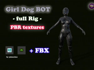 Girl Dog Bot - PBR Model 3D
