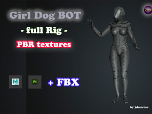 Girl Dog Bot - PBR 3D Model