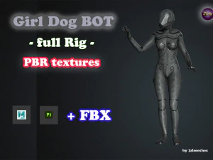 Girl Dog Bot - PBR 3D Model