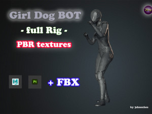 Girl Dog Bot - PBR 3D Model