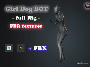 Girl Dog Bot - PBR 3D Model