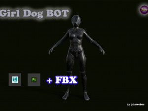 Girl Dog Bot - PBR 3D Model