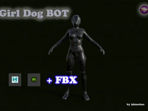 Girl Dog Bot - PBR 3D Model