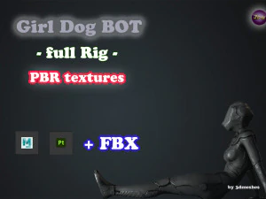 Girl Dog Bot - PBR 3D Model