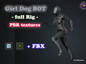 Girl Dog Bot - PBR 3D Model