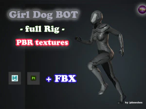 Girl Dog Bot - PBR 3D Model