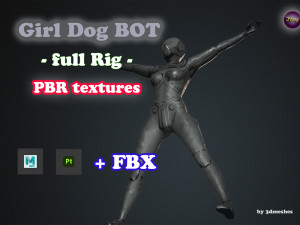 Girl Dog Bot - PBR 3D Model