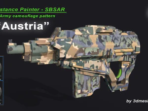 Austria - Patr&oacute;n de camuflaje del ej&eacute;rcito - Material SBSAR de 3dmeshes Berlin Texturas CG