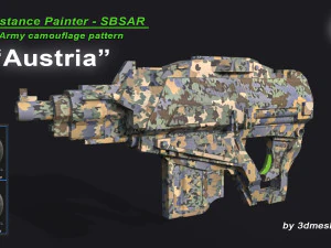 Austria - Patr&oacute;n de camuflaje del ej&eacute;rcito - Material SBSAR de 3dmeshes Berlin Texturas CG