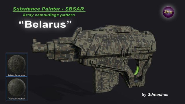 Belarus - Army Camouflage Pattern - SBSAR Material by 3dmeshes Berlin CG Textures .c4d .max .obj .3ds .fbx .stl .blend 
