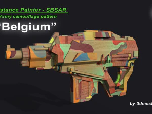 Belgium - Army Camouflage Pattern - SBSAR Material by 3dmeshes Berlin CG Textures