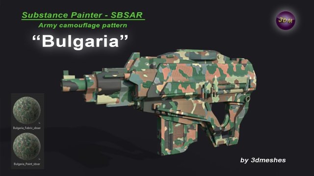Bulgaria - Army Camouflage Pattern - SBSAR Material by 3dmeshes Berlin CG टेक्स्चर्स .c4d .max .obj .3ds .fbx .stl .blend 