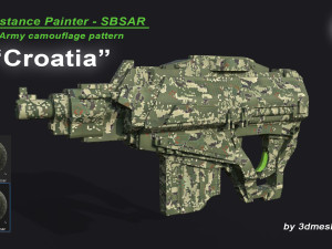 Croatia - Army Camouflage Pattern - SBSAR Material by 3dmeshes Berlin CG テクスチャ
