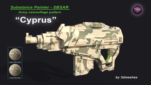Cyprus - Army Camouflage Pattern - SBSAR Material by 3dmeshes Berlin CG Textures .c4d .max .obj .3ds .fbx .stl .blend 