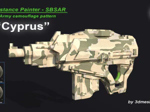 Кіпр &ndash; візерунок армійського камуфляжу &ndash; матеріал SBSAR від 3dmeshes Berlin CG Текстури