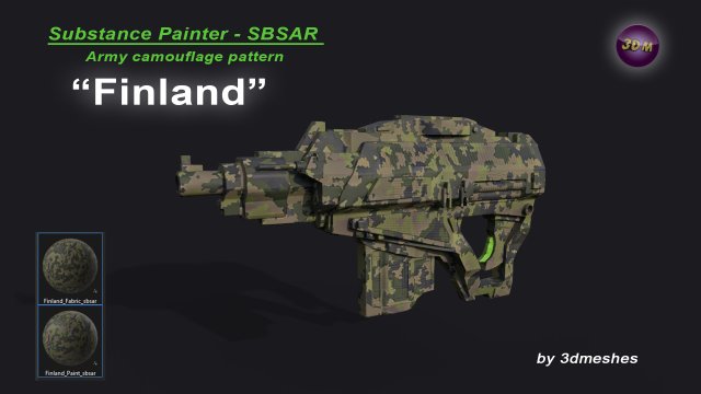 Finland - Army Camouflage Pattern - SBSAR Material by 3dmeshes Berlin CG Textures .c4d .max .obj .3ds .fbx .stl .blend 
