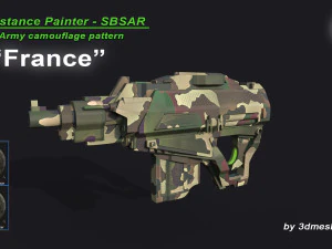 Франція &ndash; візерунок армійського камуфляжу &ndash; матеріал SBSAR від 3dmeshes Berlin CG Текстури