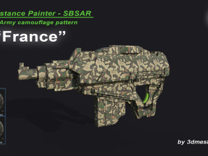 France - Army Camouflage Pattern - SBSAR Material by 3dmeshes Berlin CG Textures