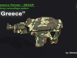 Grecia - Patr&oacute;n de camuflaje del ej&eacute;rcito - Material SBSAR de 3dmeshes Berlin Texturas CG