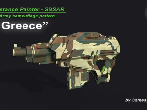 Grecia - Patr&oacute;n de camuflaje del ej&eacute;rcito - Material SBSAR de 3dmeshes Berlin Texturas CG