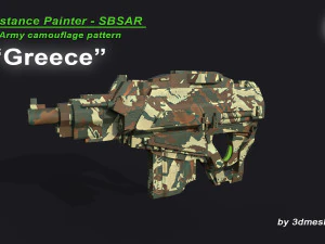 Grecia - Patr&oacute;n de camuflaje del ej&eacute;rcito - Material SBSAR de 3dmeshes Berlin Texturas CG