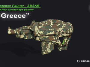 Grecia - Patr&oacute;n de camuflaje del ej&eacute;rcito - Material SBSAR de 3dmeshes Berlin Texturas CG