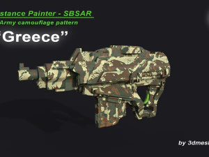 Grecia - Patr&oacute;n de camuflaje del ej&eacute;rcito - Material SBSAR de 3dmeshes Berlin Texturas CG