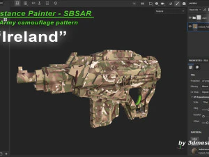 Irlanda - Patr&oacute;n de camuflaje del ej&eacute;rcito - Material SBSAR de 3dmeshes Berlin Texturas CG