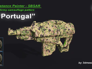 Portugalia - Wz&oacute;r kamuflażu wojskowego - Materiał SBSAR firmy 3dmeshes Berlin CG Tekstury