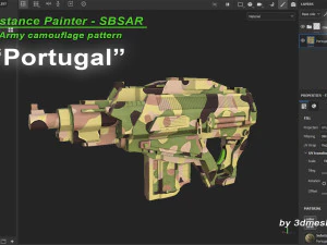 Portugalia - Wz&oacute;r kamuflażu wojskowego - Materiał SBSAR firmy 3dmeshes Berlin CG Tekstury