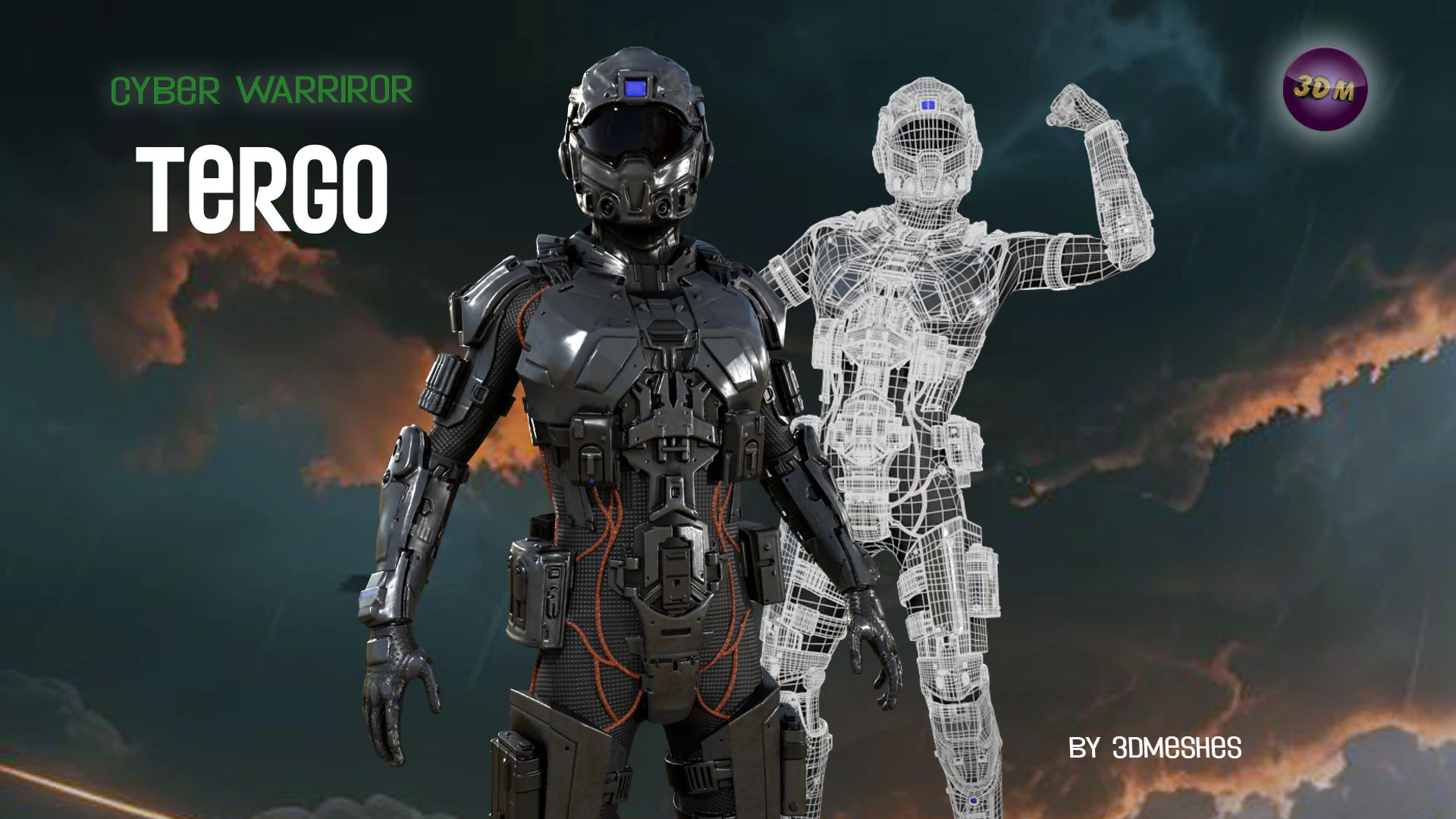 Cyber Warrior - TERGO 3D Model .c4d .max .obj .3ds .fbx .stl .blend 
