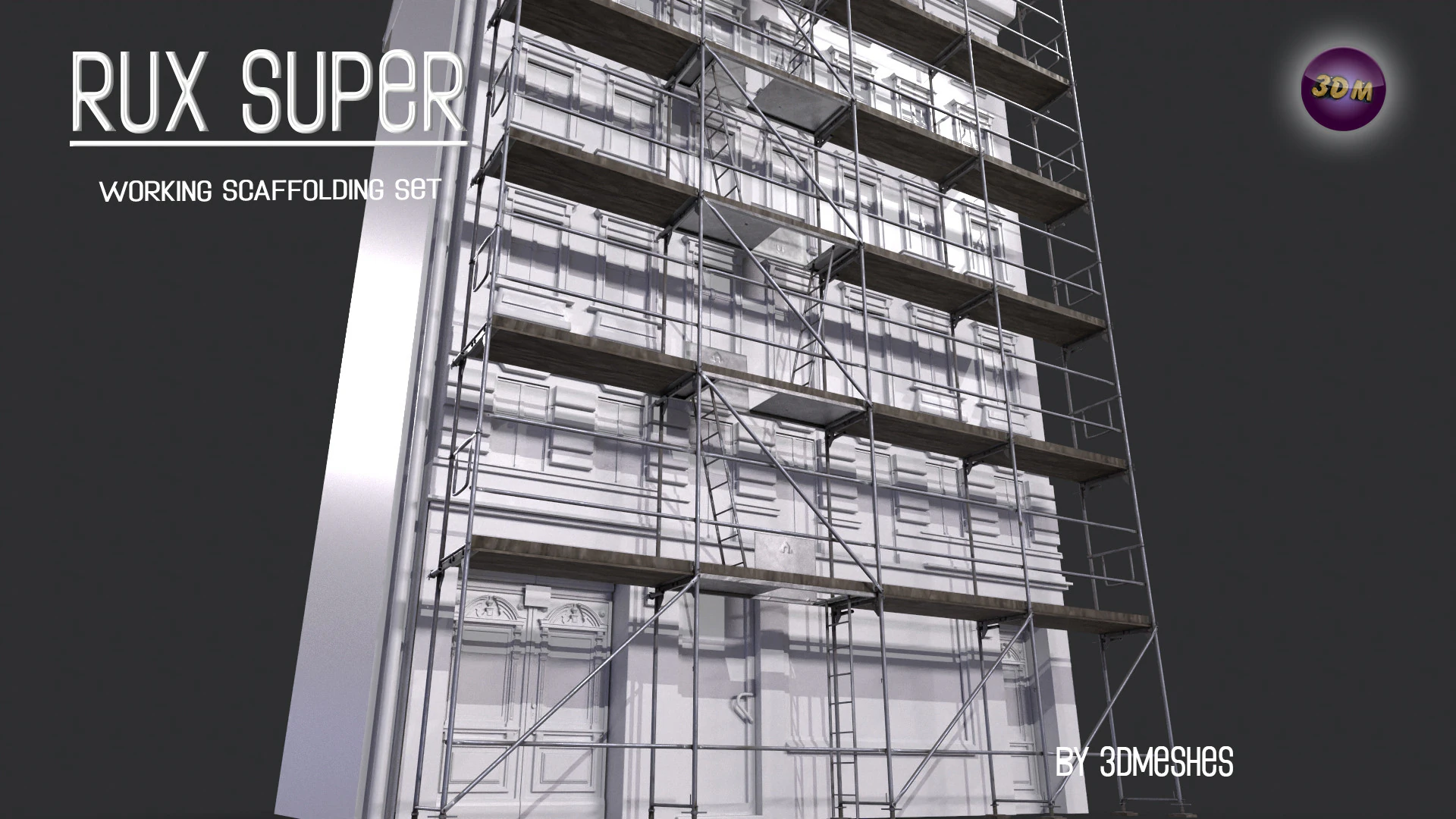 Working Scaffolding Set - RUX Super 3D Model .c4d .max .obj .3ds .fbx .stl .blend 