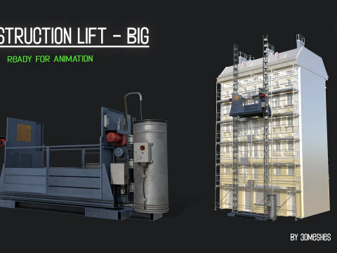 Elevador de construcci&oacute;n - Versi&oacute;n grande Modelo 3D