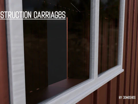 Construction Carriages 2 in 3 different colors 3D Model